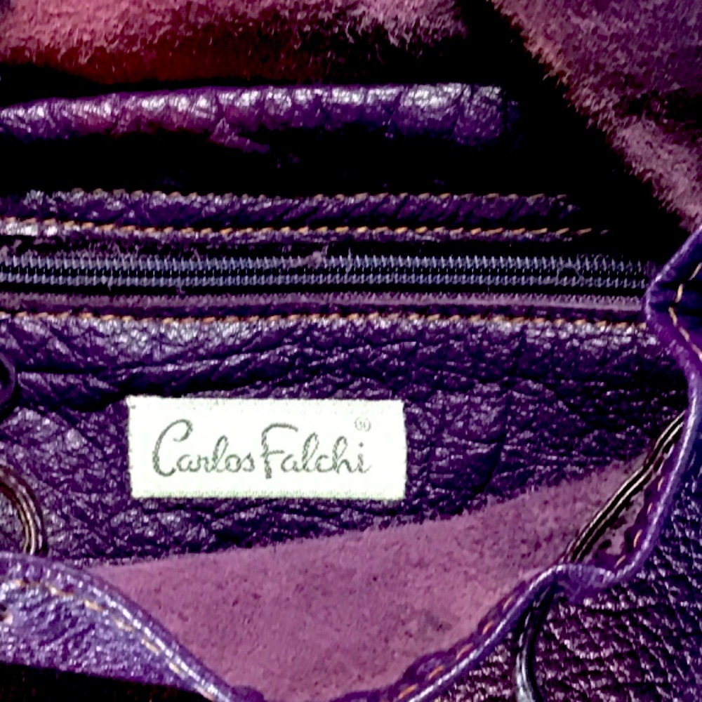 Carlos Falchi Purple Buffalo Leather Bag View 6